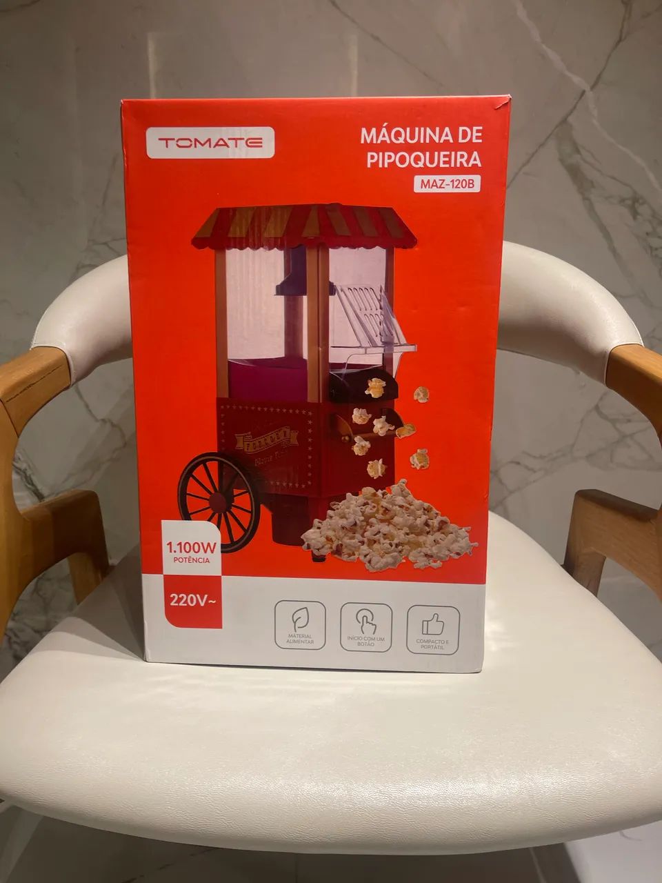 Pipoqueira elétrica retrô carrinho vintage 