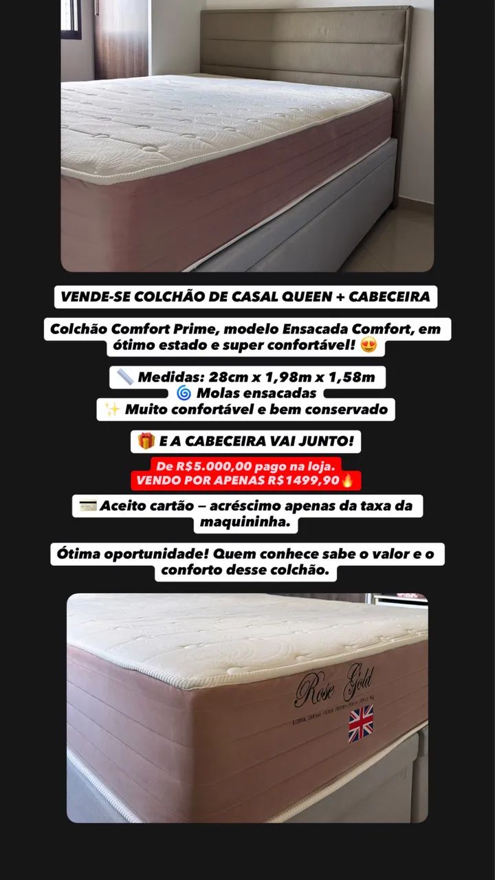 Colchão de casal queen + cabeceira  - Foto 4