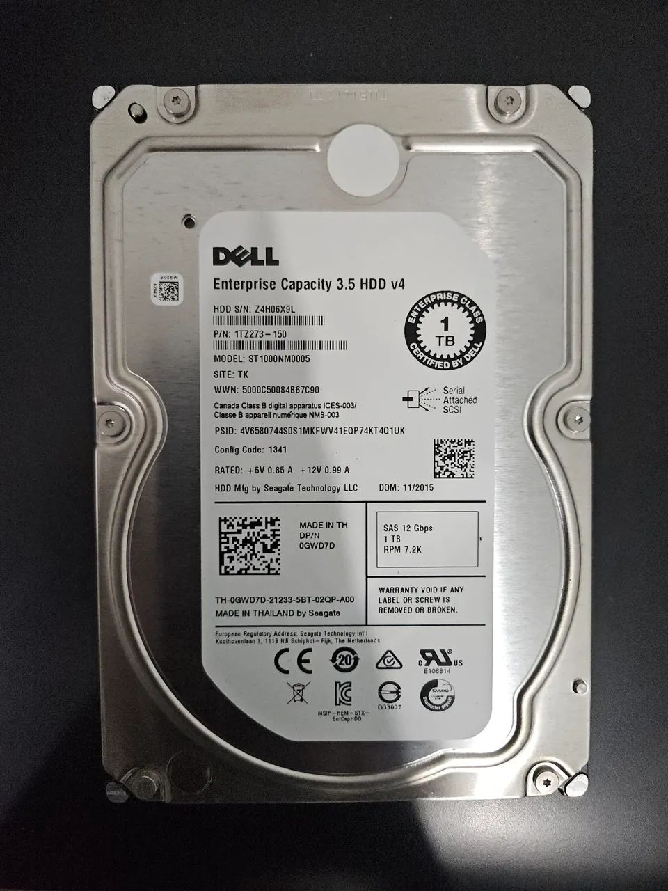 HD Servidor Dell SAS 12Gb/e 1Tb 7.2k - Foto 3