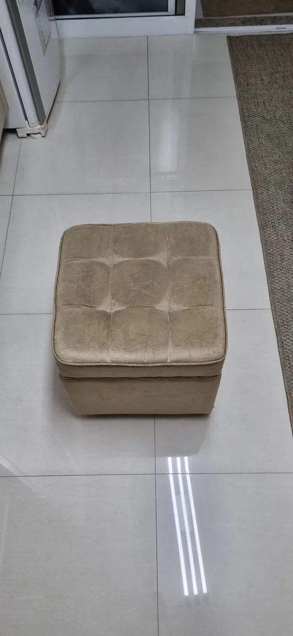 Puff em tecido super macio com rodas silicone - 46 × 46 X 46 cm - Foto 4