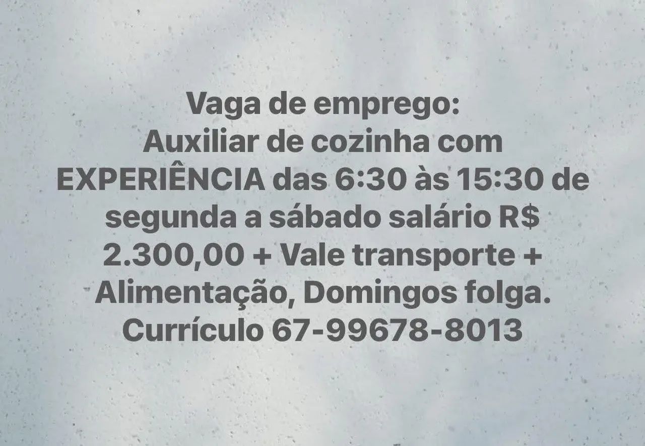 Auxiliar de cozinha 