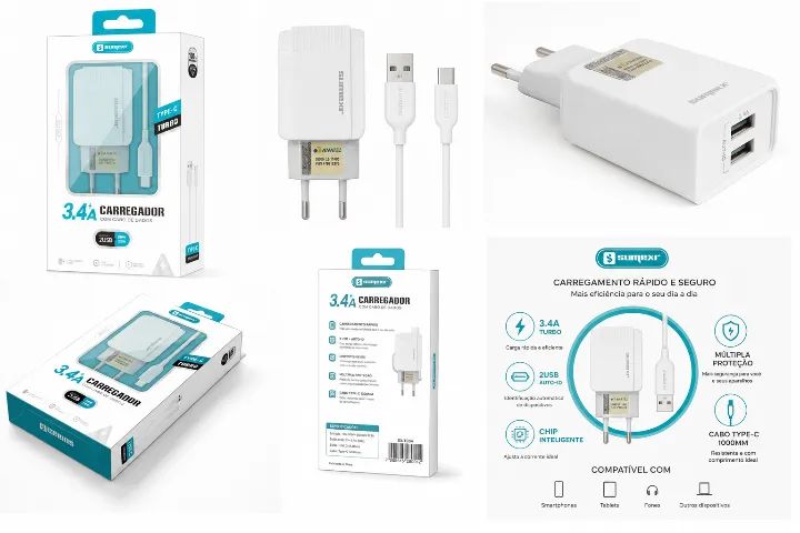 Carregador Sumerx Sx-fc10 3.4a Dual USB - Foto 4