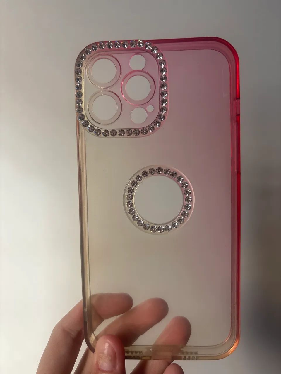Capa Colorida Com Strass Na Câmera IPhone 13 Pro Max