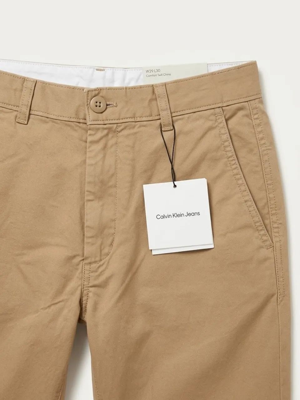 Calça Chino Calvin Klein bege - Foto 3