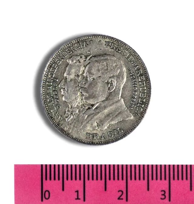 Moeda de 2000 Réis Bras - MBC. 50% Prata. Ano 1922 - D PEDRO I  - Foto 4