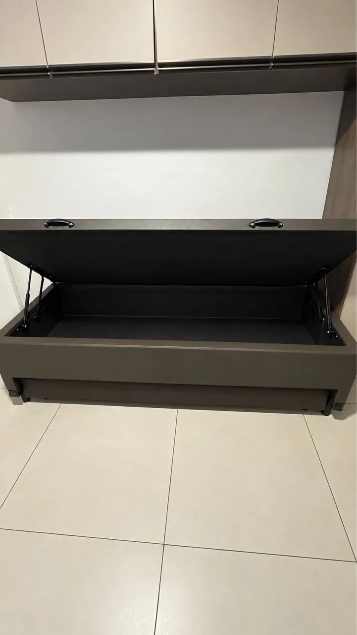 Cama box baú blindada com cama auxiliar 