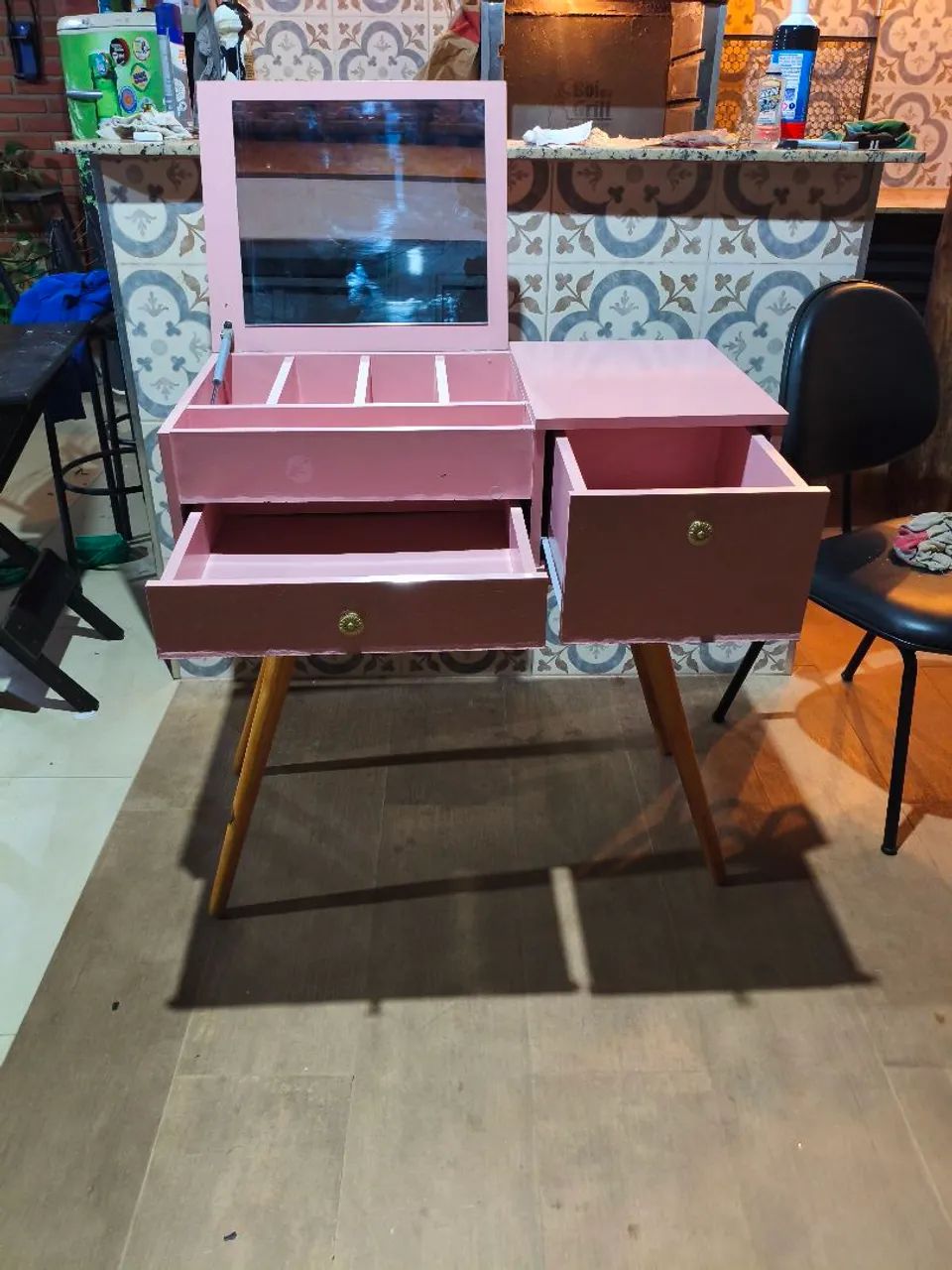 Penteadeira Retrô Rosa - Foto 3