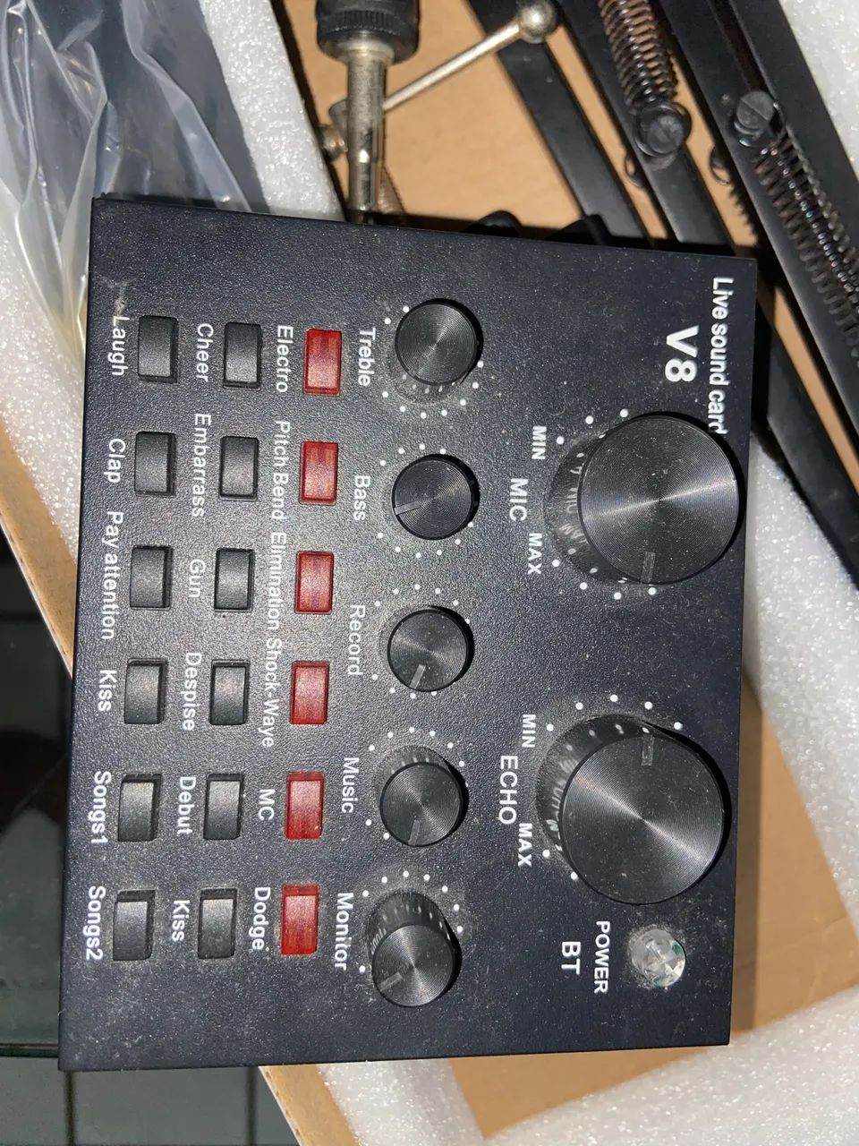 Kit Microfone Condensador Para Estúdio Lotus Bm800 + Placa De Som Interface De Áudio  - Foto 3