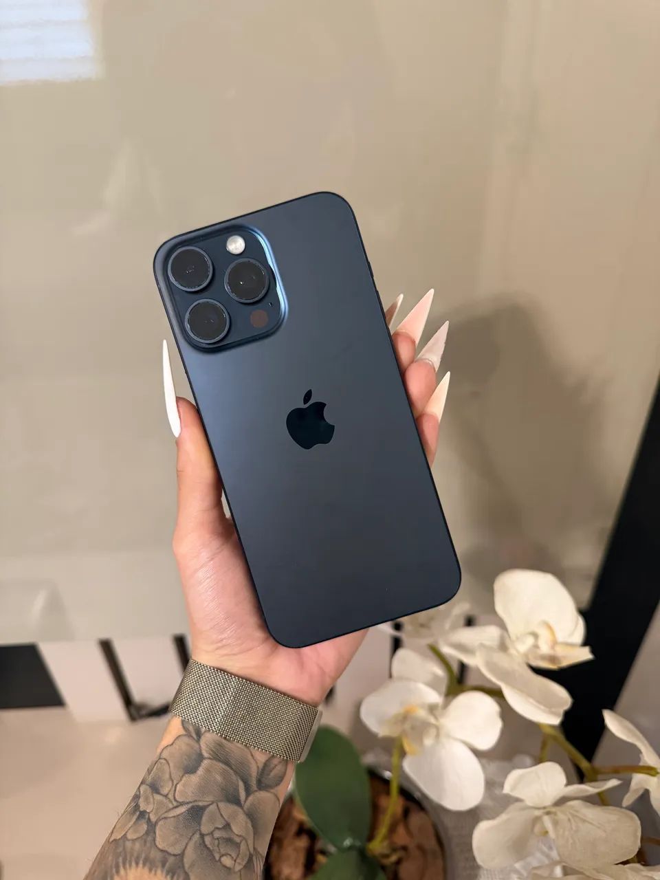 iPhone 15 Pro Max Titânio Azul IMPECÁVEL  - Foto 3