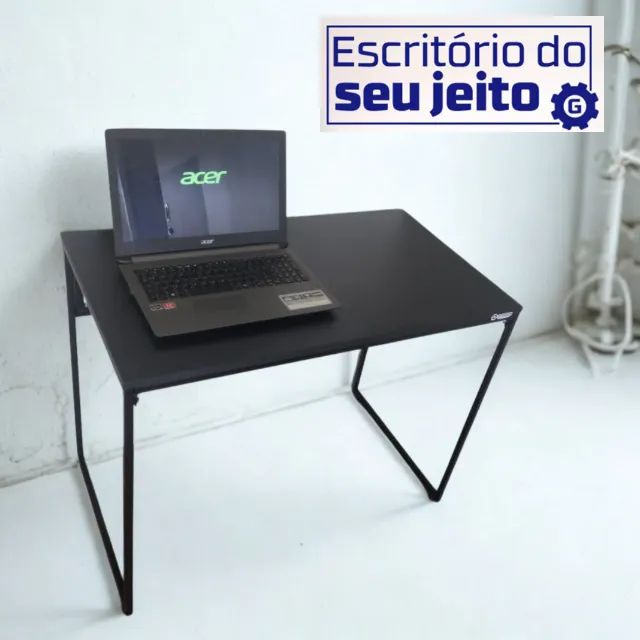 Escrivaninha NOVA Mesa Multiuso Estilo Industrial para Notebook Computador de Estudo Offic - Foto 3