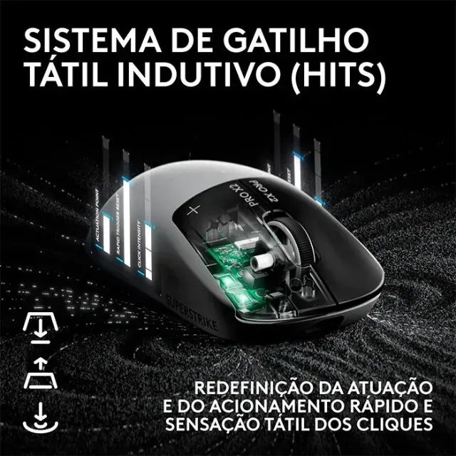 Mouse Gamer Sem Fio Logitech G PRO X2 SUPERSTRIKE LIGHTSPEED - Foto 3