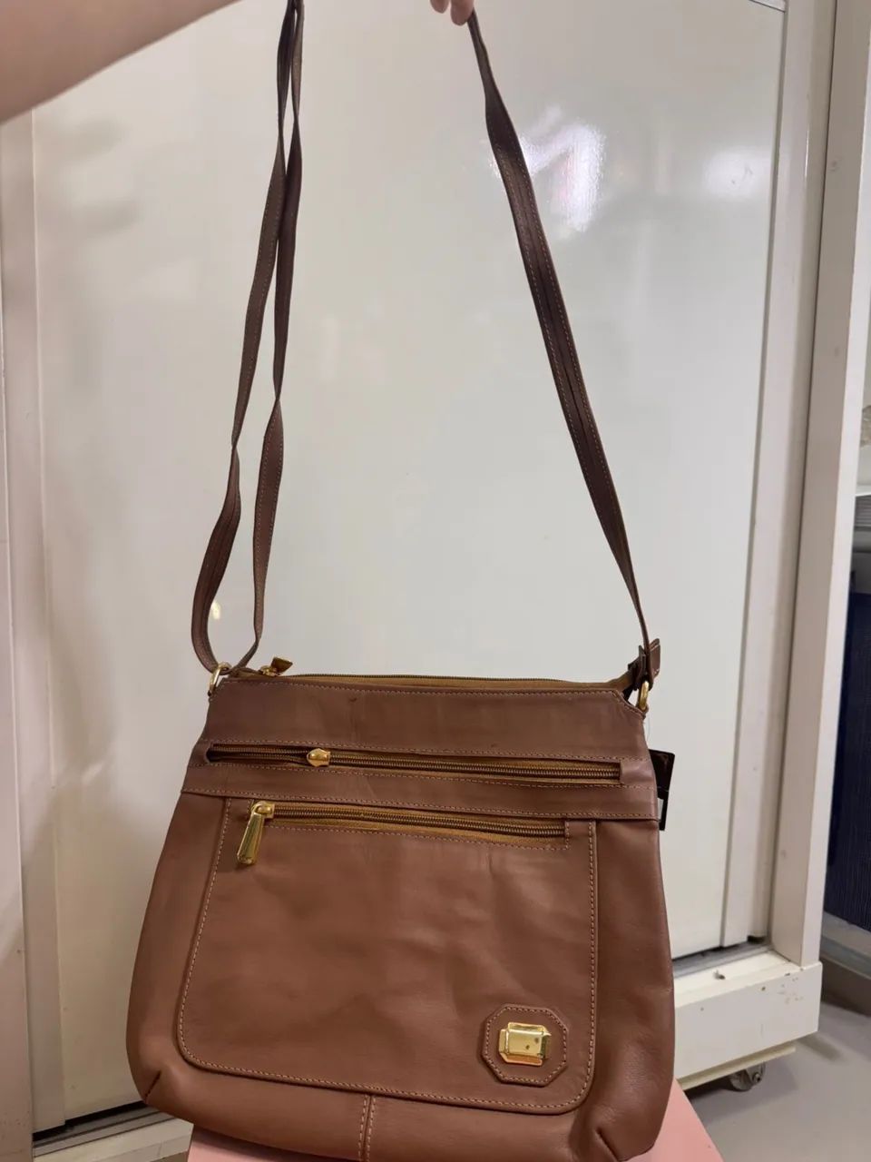 Bolsa de couro caramelo  - Foto 3