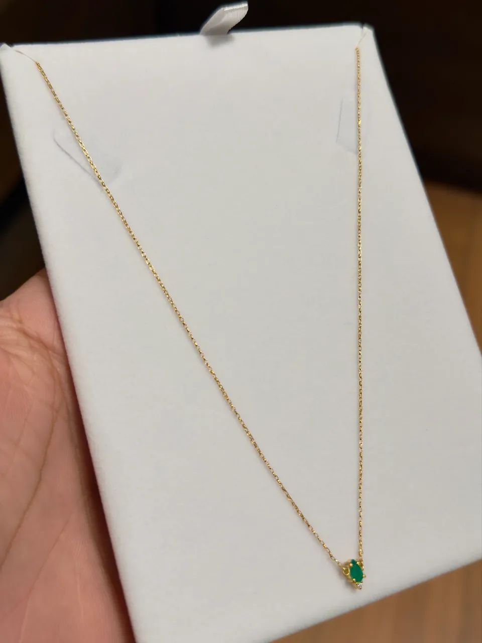 Cordão de ouro com esmeralda e diamante ( LOJA ) - Foto 2