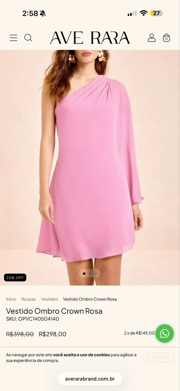 Vestido curto AVE RARA tam 40