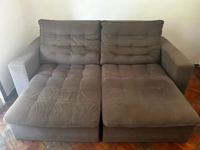 Sofá Retrátil Cinza 2,21m - Muito Confortável! (No precinho) - Foto 3