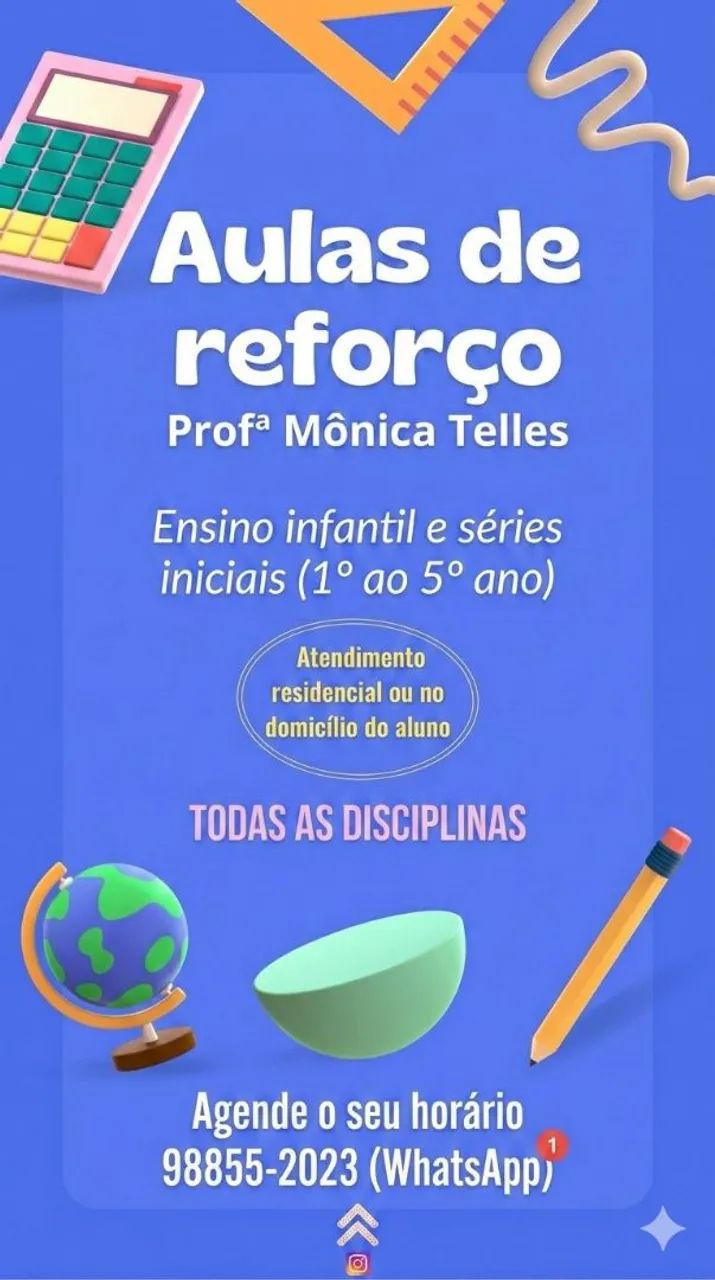 Aulas de reforço - 1º ao 5º ano