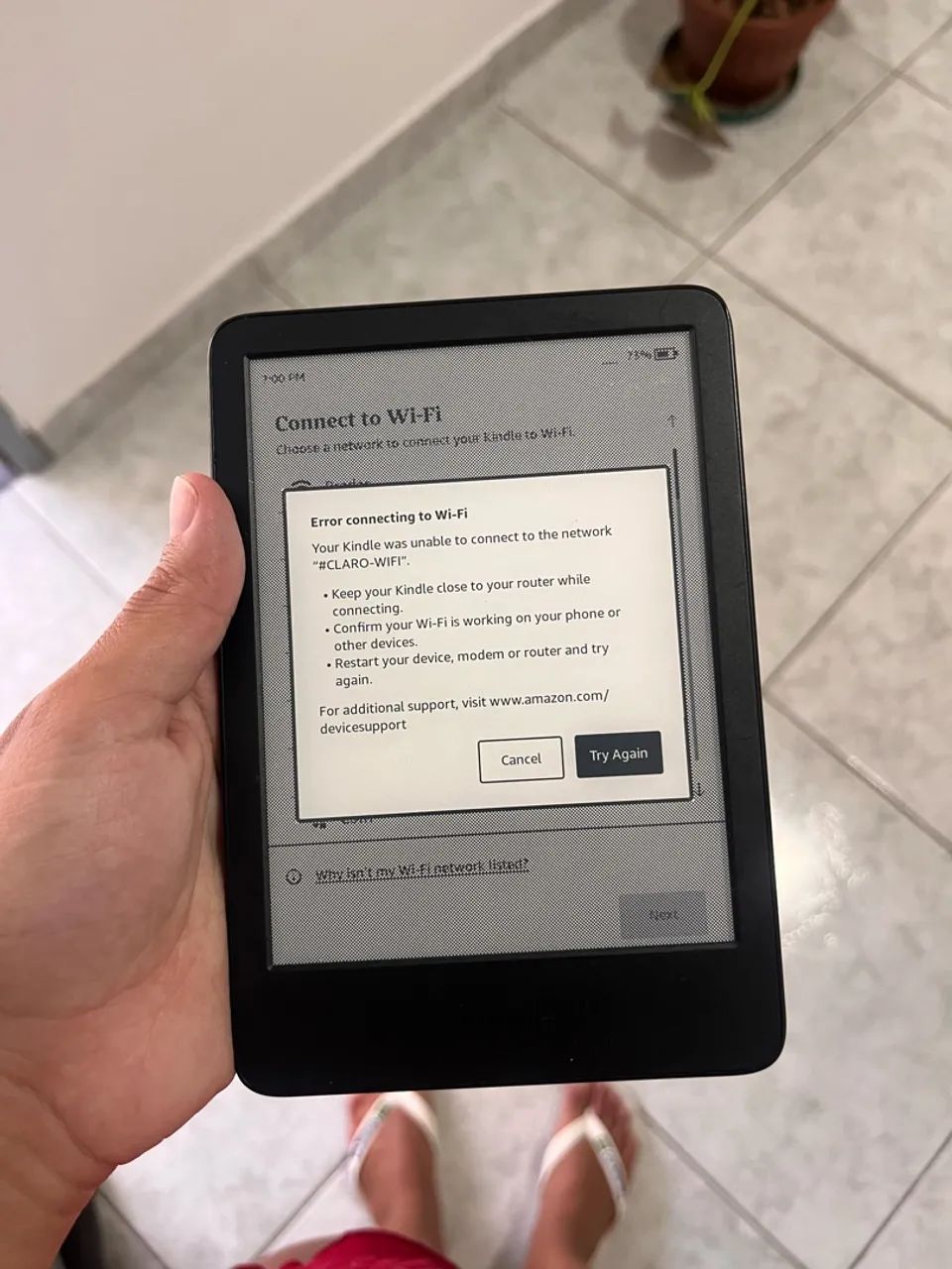 Kindle com toque fantasma