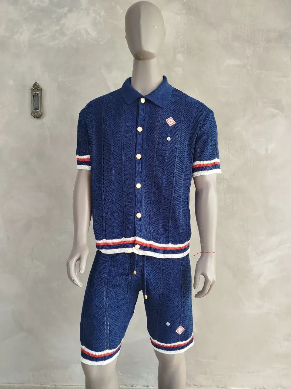 Conjunto tricô casablanca Azul marinho 