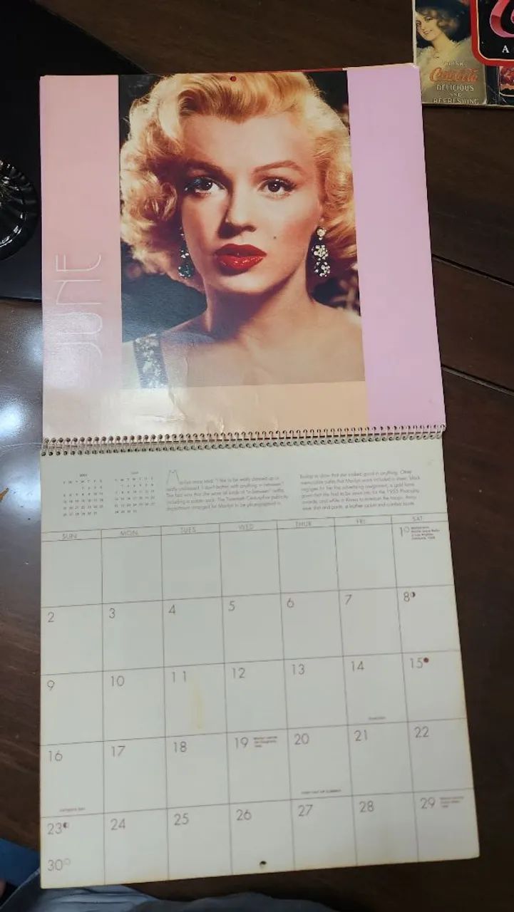 CALENDARIO MARILYN MONROE 1996 AMERICANO - Foto 4