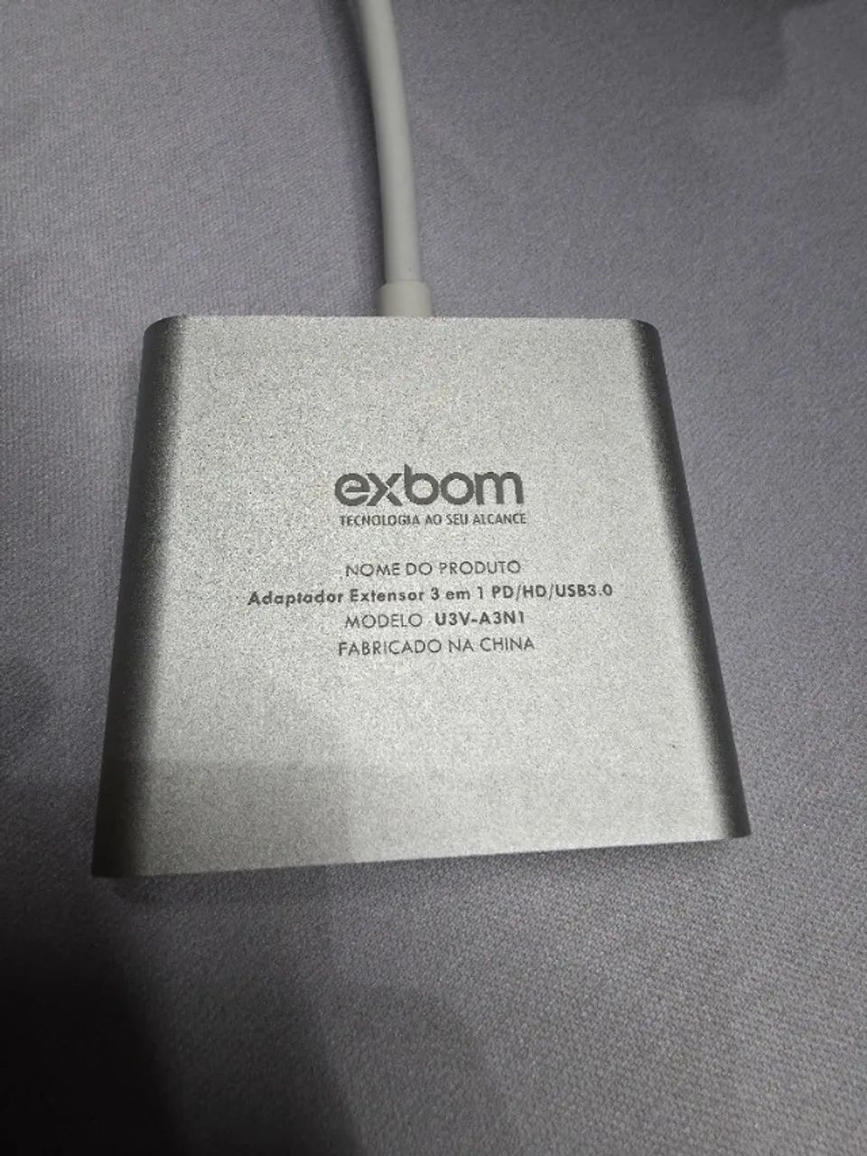 Hub USB-C Exbom 3 em 1 HDMI 4K USB 3.0 PD - Foto 3