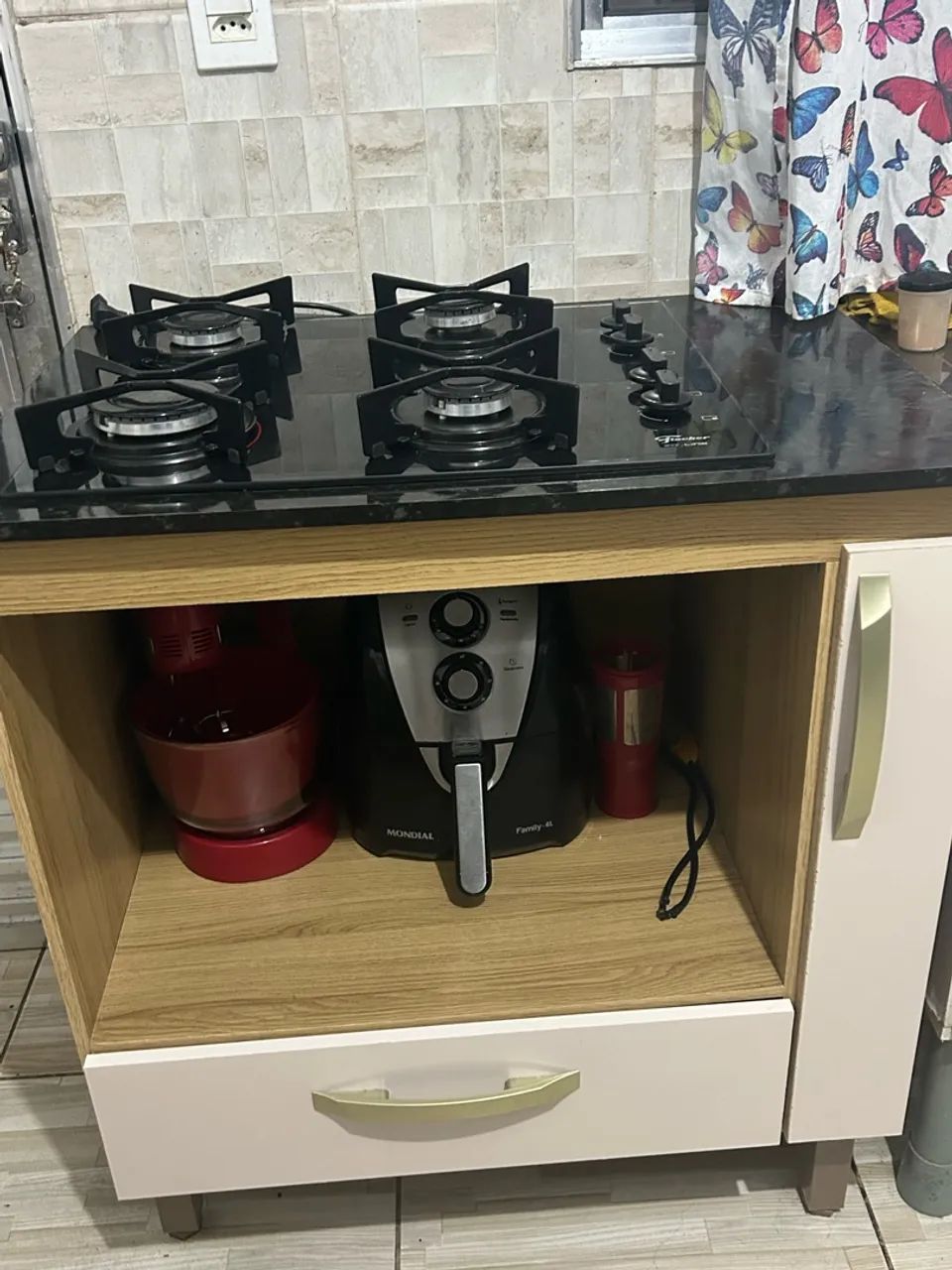 Fogão Cooktop e balcão 