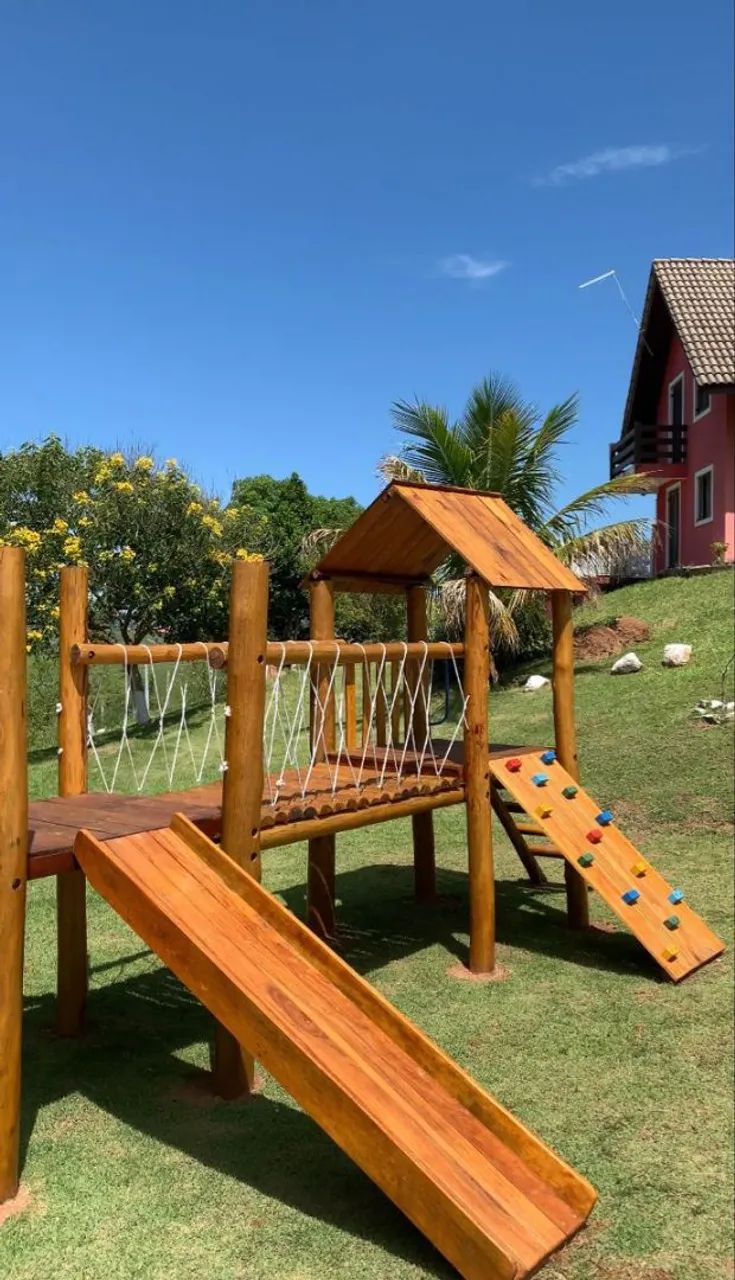 Playground de madeira parque infantil 