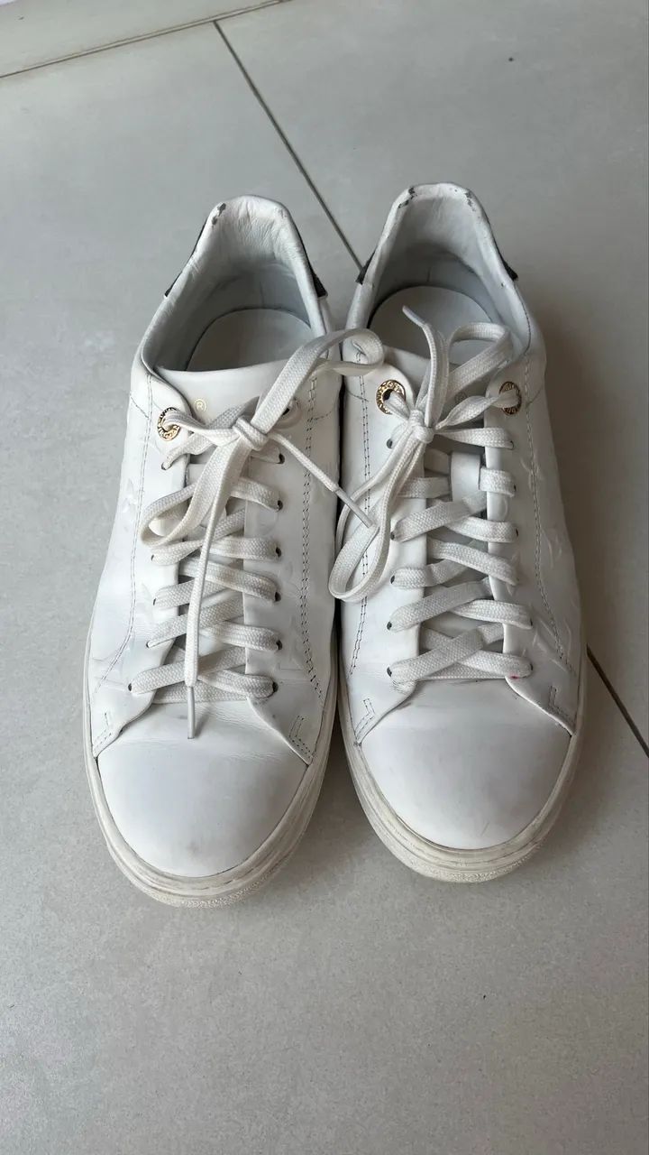 Tênis Louis Vuitton couro branco 38  - Foto 2