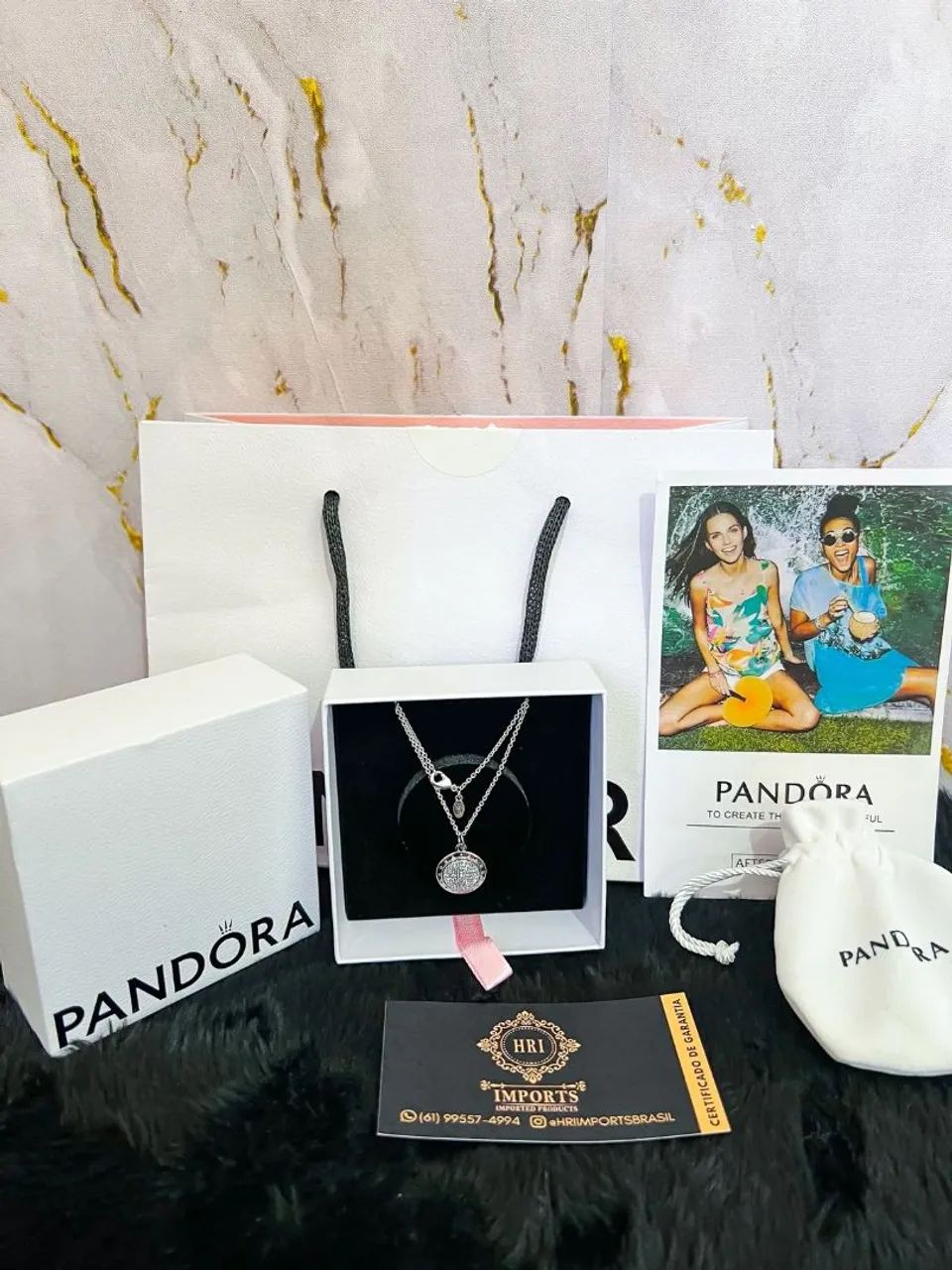 Colar pandora logo pave  - Foto 5
