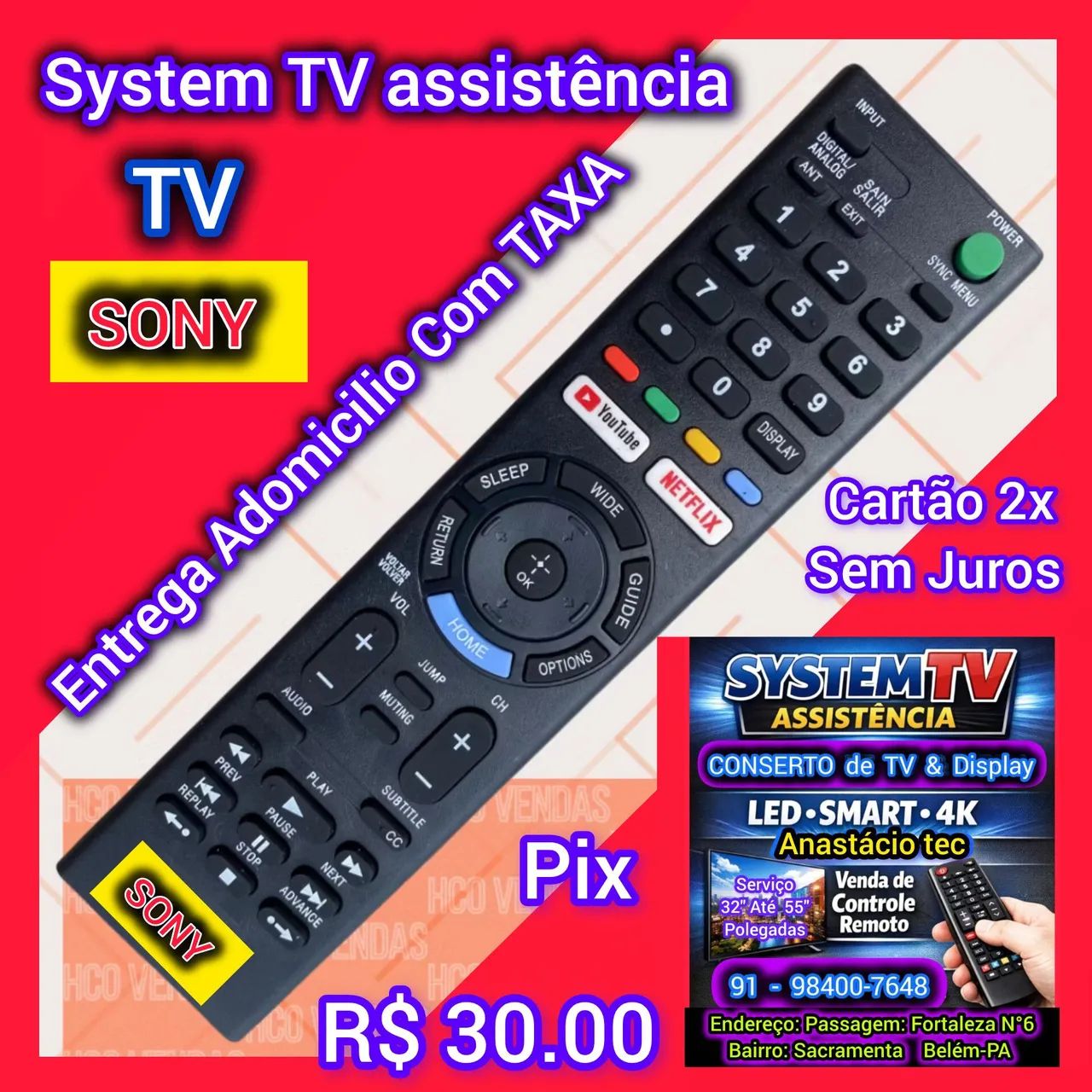 Controle TV SONY 