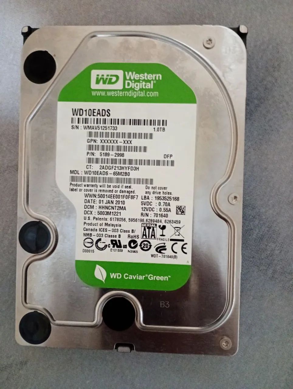 Vendo HD sata 1 tera saudável 