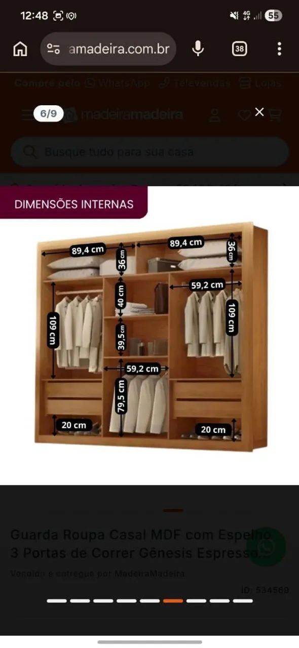 Guarda-roupa seminovo - Foto 4