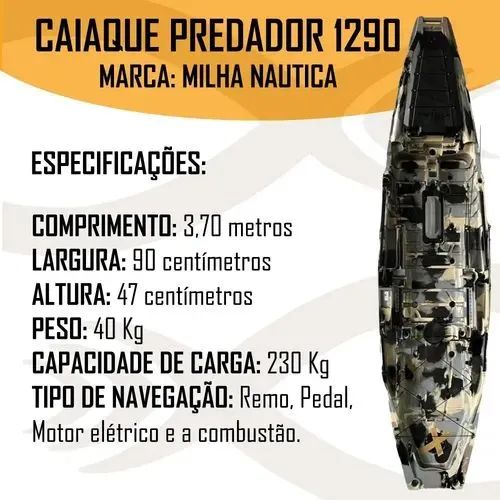 Vendo caiaque predador top da milha náutica em ótimo estado de conservação 