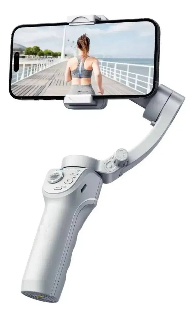Estabilizador Gimbal Celular Com 3 Eixos Tripe Articulado Cinza