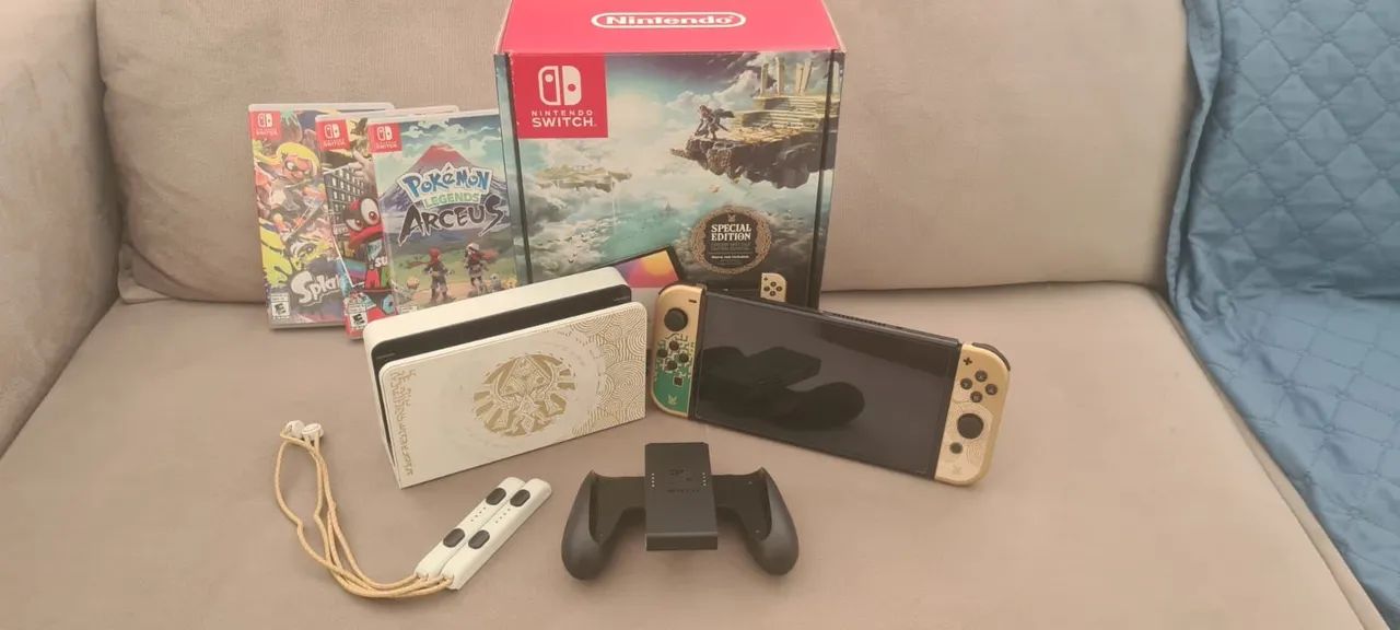 Console Nintendo Switch Oled Zelda + 3 Jogos - Foto 2
