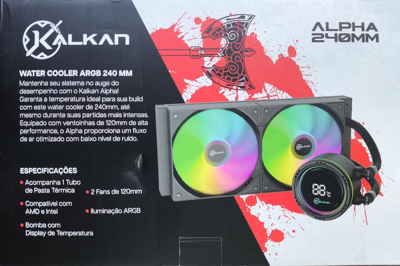 Water Cooler Kalkan Alpha 240 ARGB com Display  - Foto 2