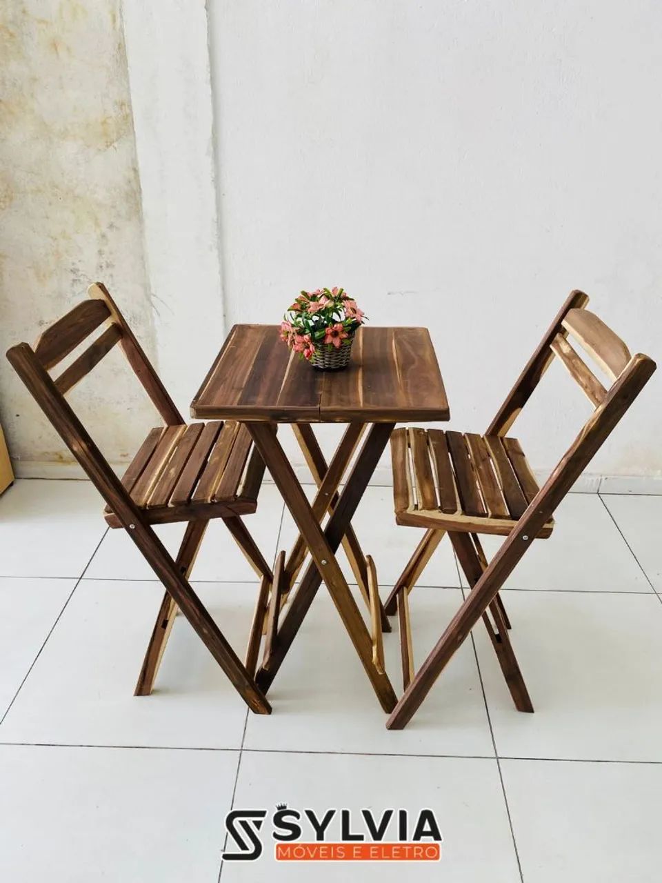 Conjunto bistrô dobrável cru - Foto 4