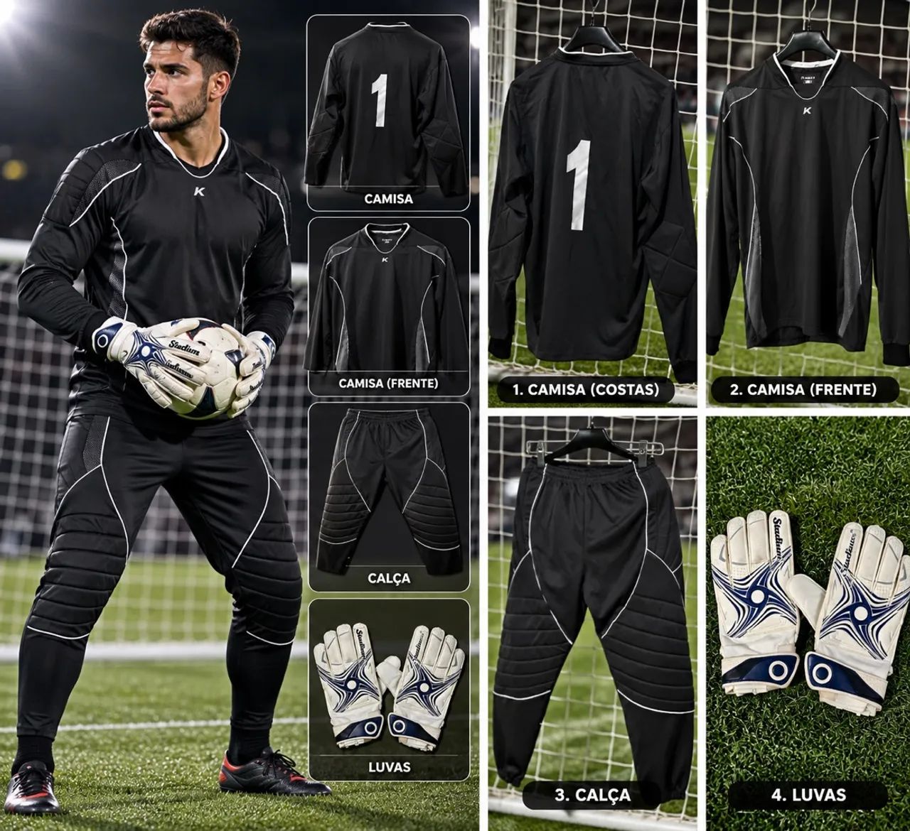 Kit Goleiro - uniforme + luva 