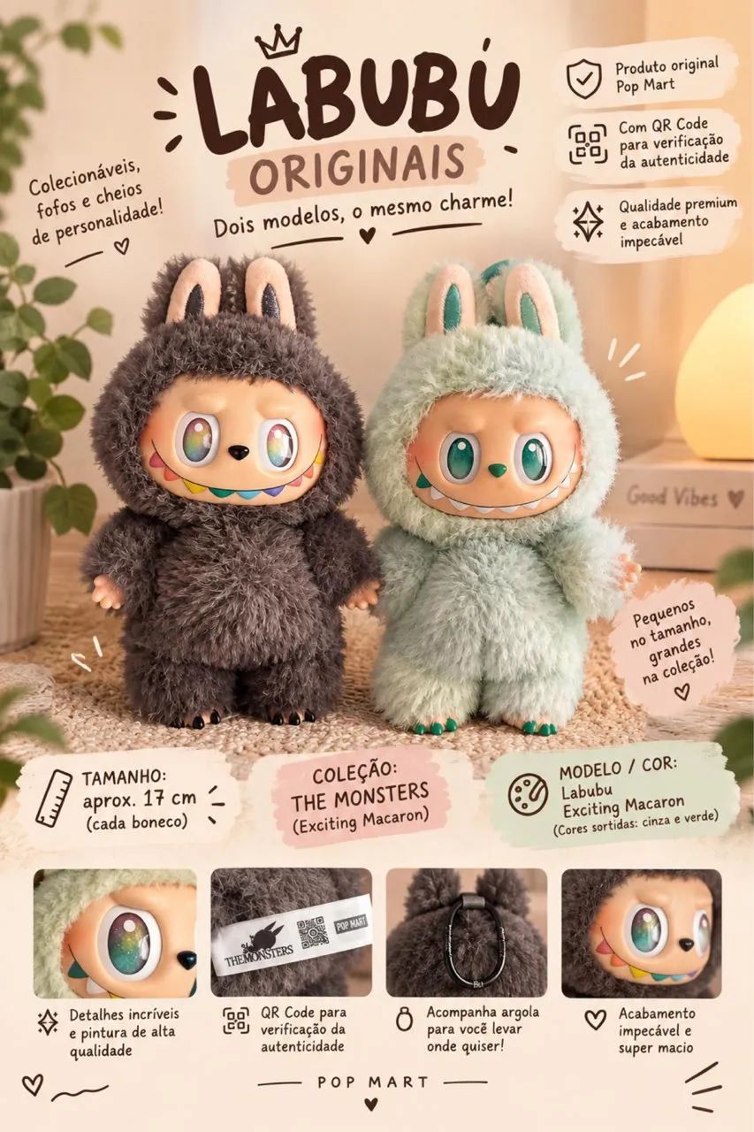 LABUBU ORIGINAL POP MART | THE MONSTERS - EXCITING MACARON - Foto 4
