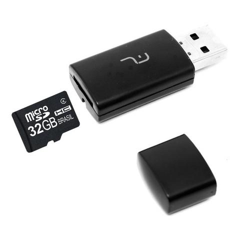 Cartão de Memória Micro Sd 32Gb com Adaptador Usb Mc173 Multilaser 2x1 Classe 4 Pen Drive - Foto 3
