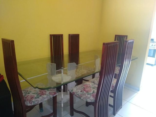 Mesa de vidro , com a base de mármore . - Foto 4