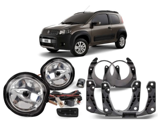Kit Farol Milha Novo Uno Vivace Way Attractive 2011 à 2014