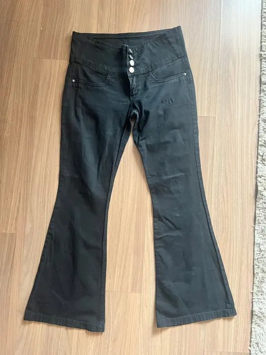 Calça Jeans Lança Perfume Preta - Foto 3