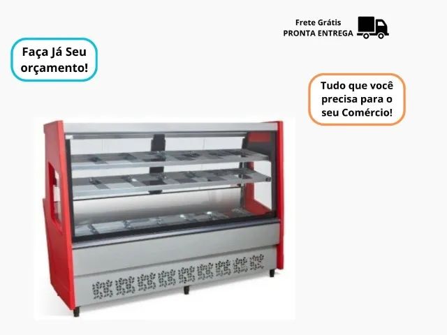 Balcao Avicola vermelho polar 2,0m