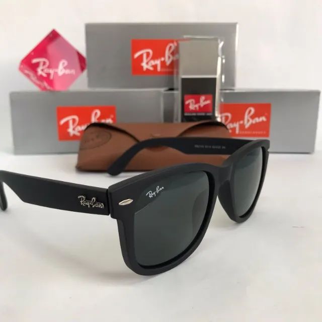 Óculos Ray ban Wayfarer Tradicional Black matte lentes de cristal - Foto 4