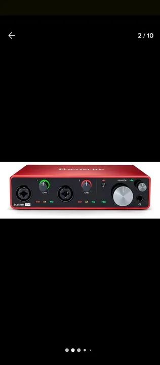 INTERFACE DE ÁUDIO Focusrite Scarlett 4i4 (3ª geração) Interface de áudio MIDI USB C - Foto 2