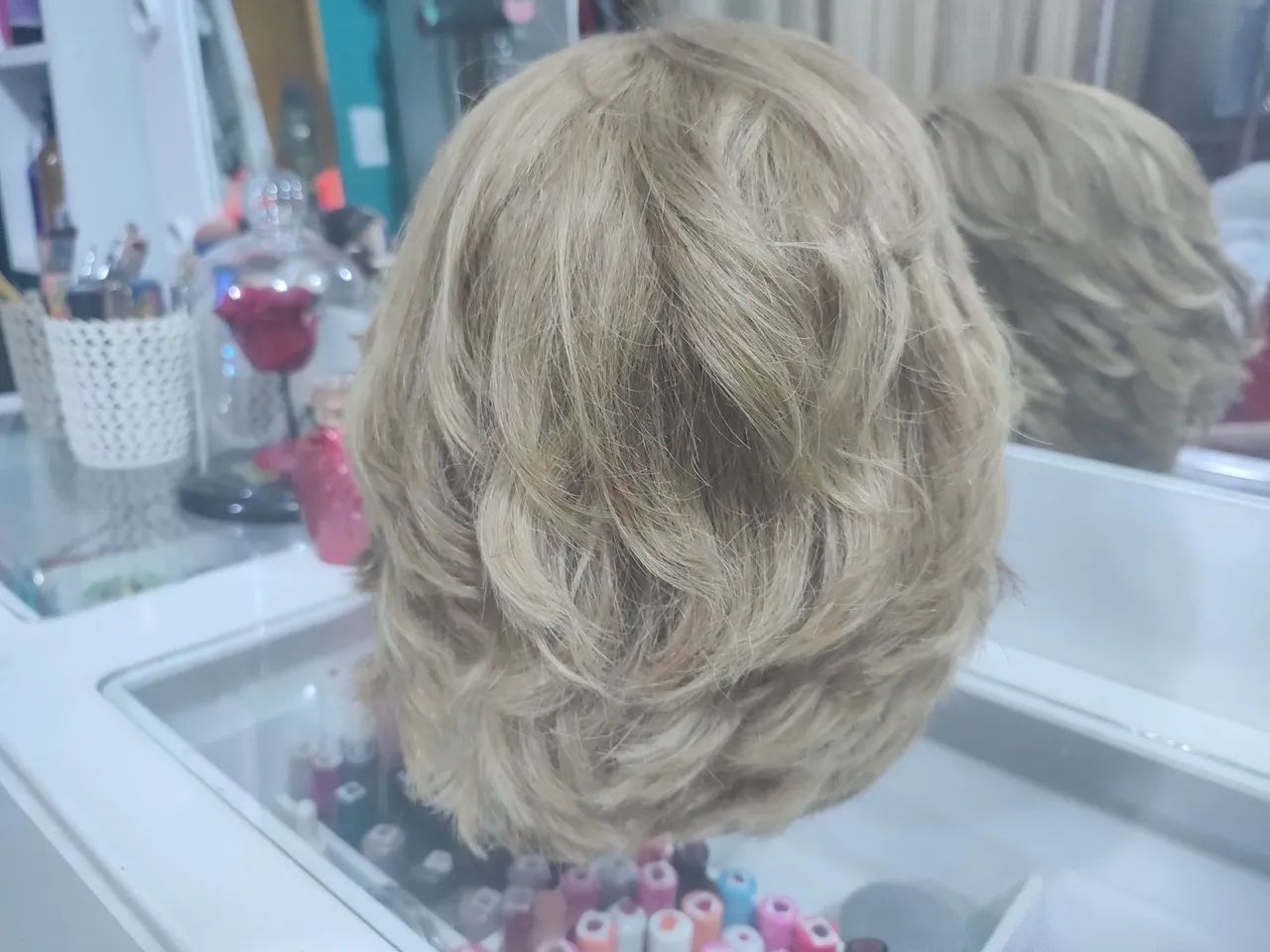 Peruca Lace Cabelo 100% Humano Loiro Médio - Foto 4