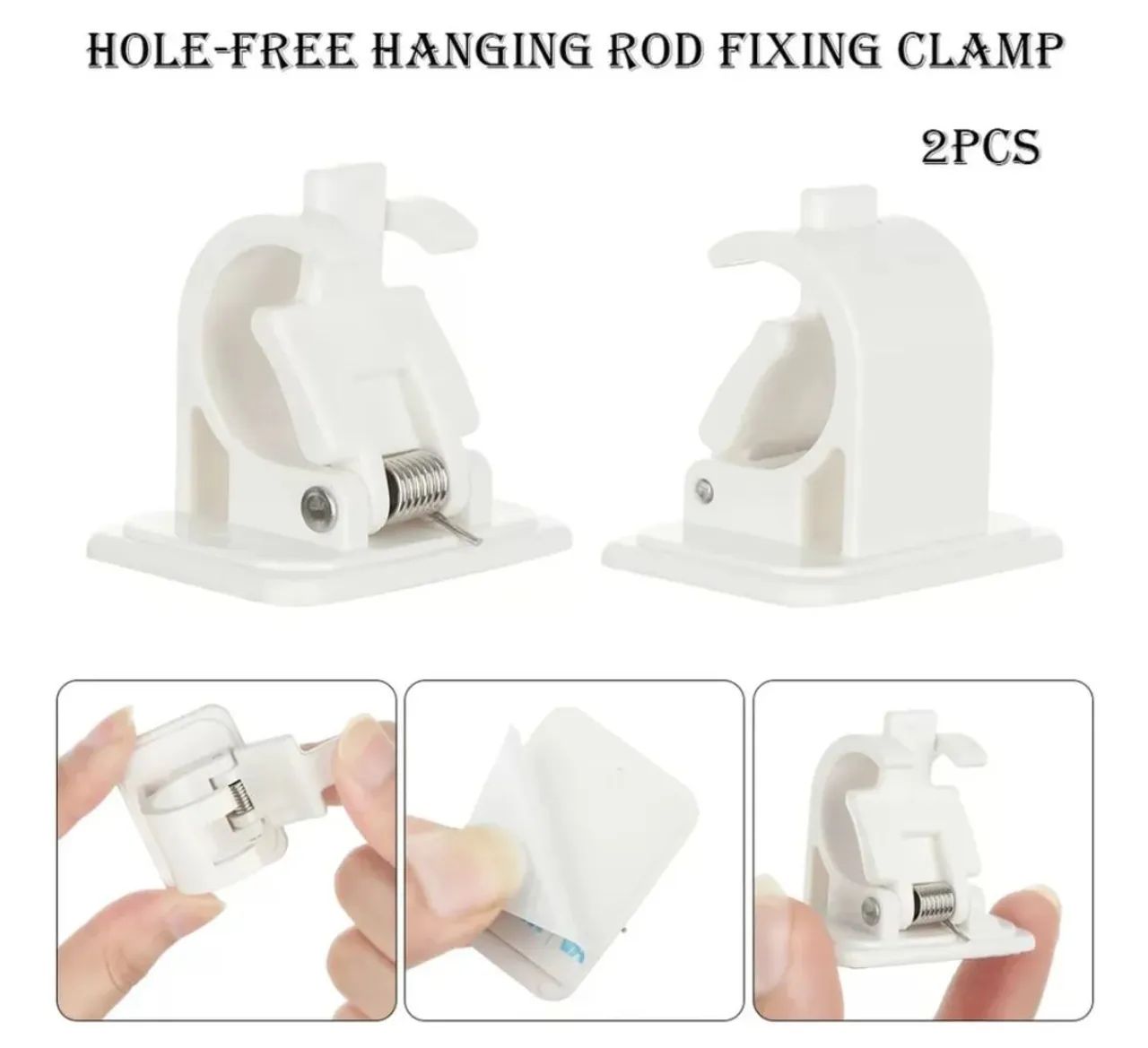 5 pares de ganchos auto adesivos branco, para cortinas  - Foto 6