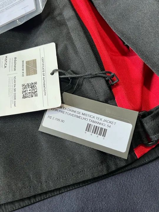 Jaqueta para moto Dainese Tex Mistica Preto/Vermelho Tam 54 L - Foto 4