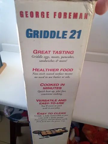 Chapa, churrasqueira, George Foreman Na caixa original Usada apenas uma vez Modelo: Griddl - Foto 4