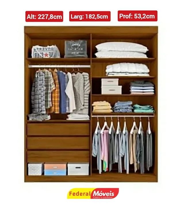 Guarda Roupa 100%MDF Novo Fazemos Entrega  - Foto 2